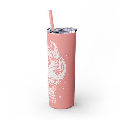 Space Dog Skinny Tumbler with Straw, 20oz