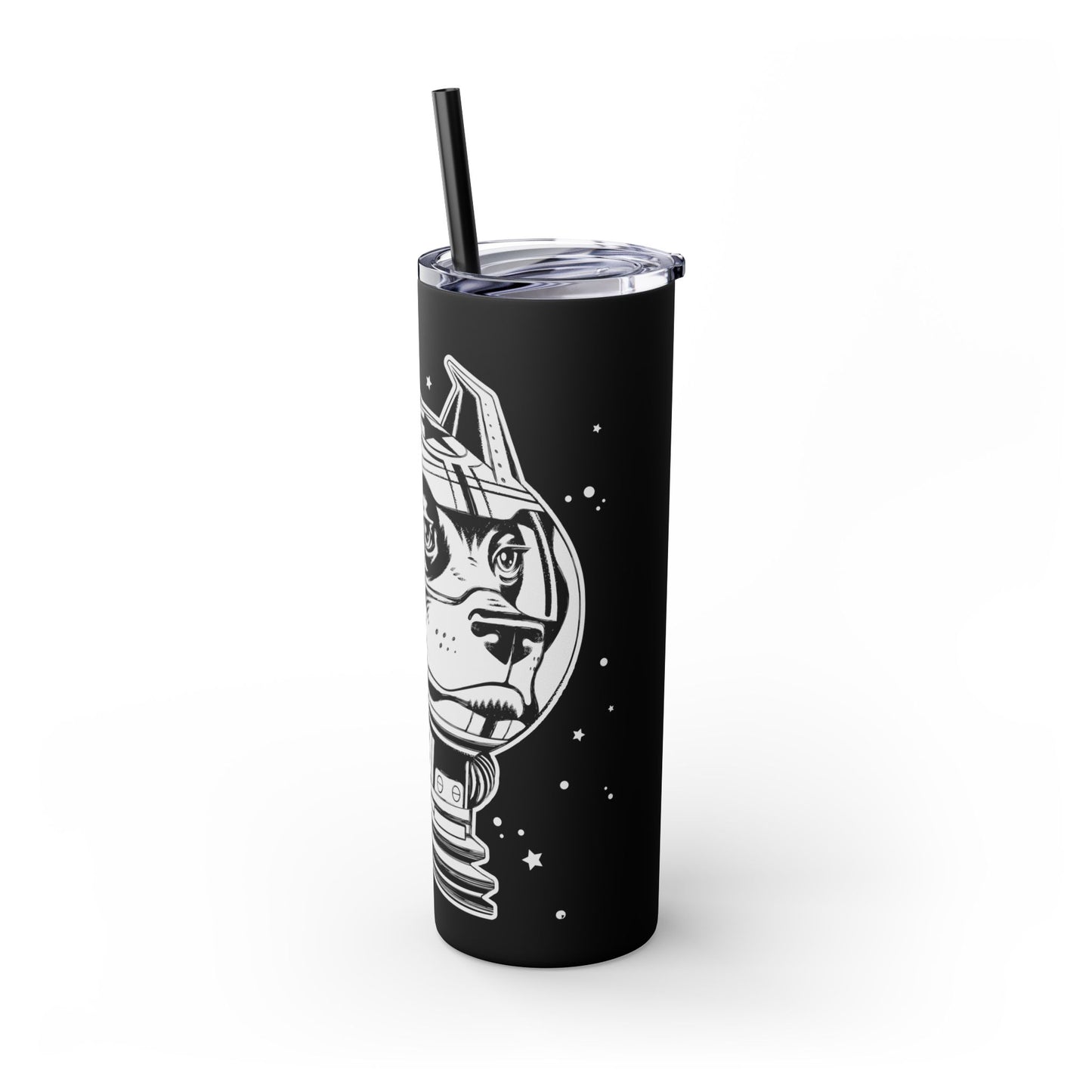 Space Dog Skinny Tumbler with Straw, 20oz