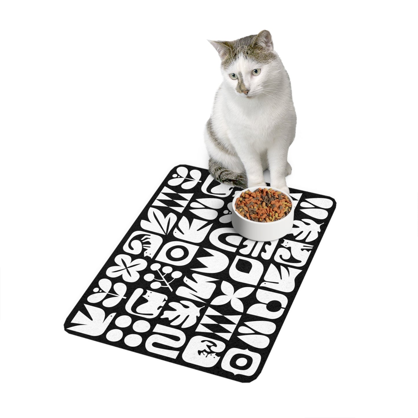 Cats and Birds Graphic Pet Food Mat (12x18)