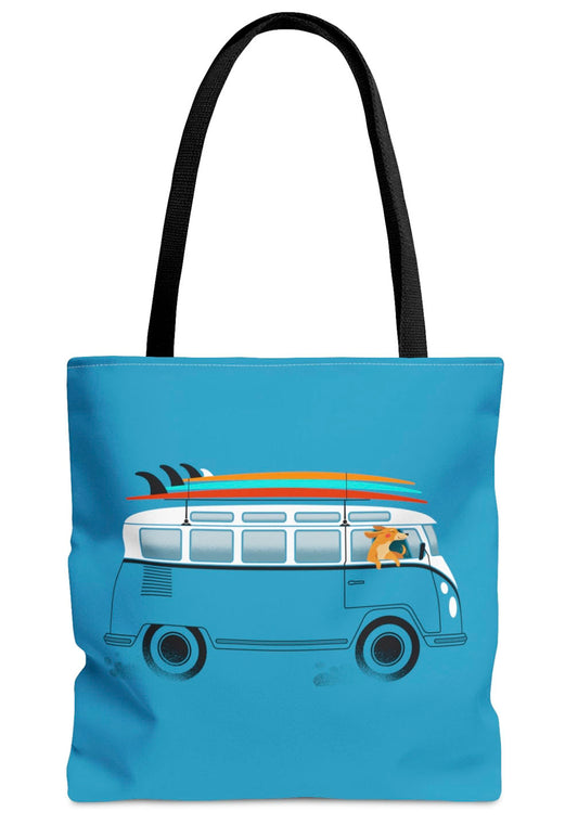 Surf Dog Tote Bag