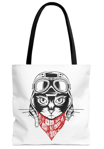 Motorcycle Cat Tote Bag