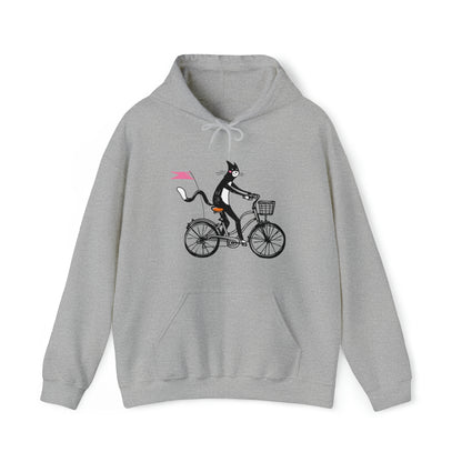 Bicycle Cat Women's Hooded Sweatshirt