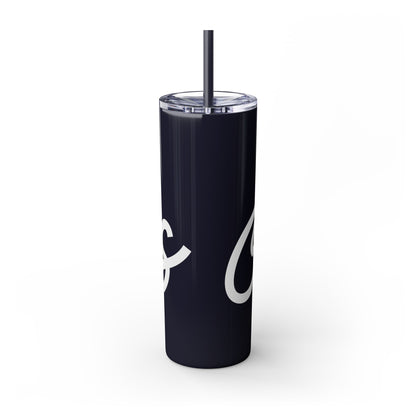 Love Cats Script Skinny Tumbler with Straw, 20oz