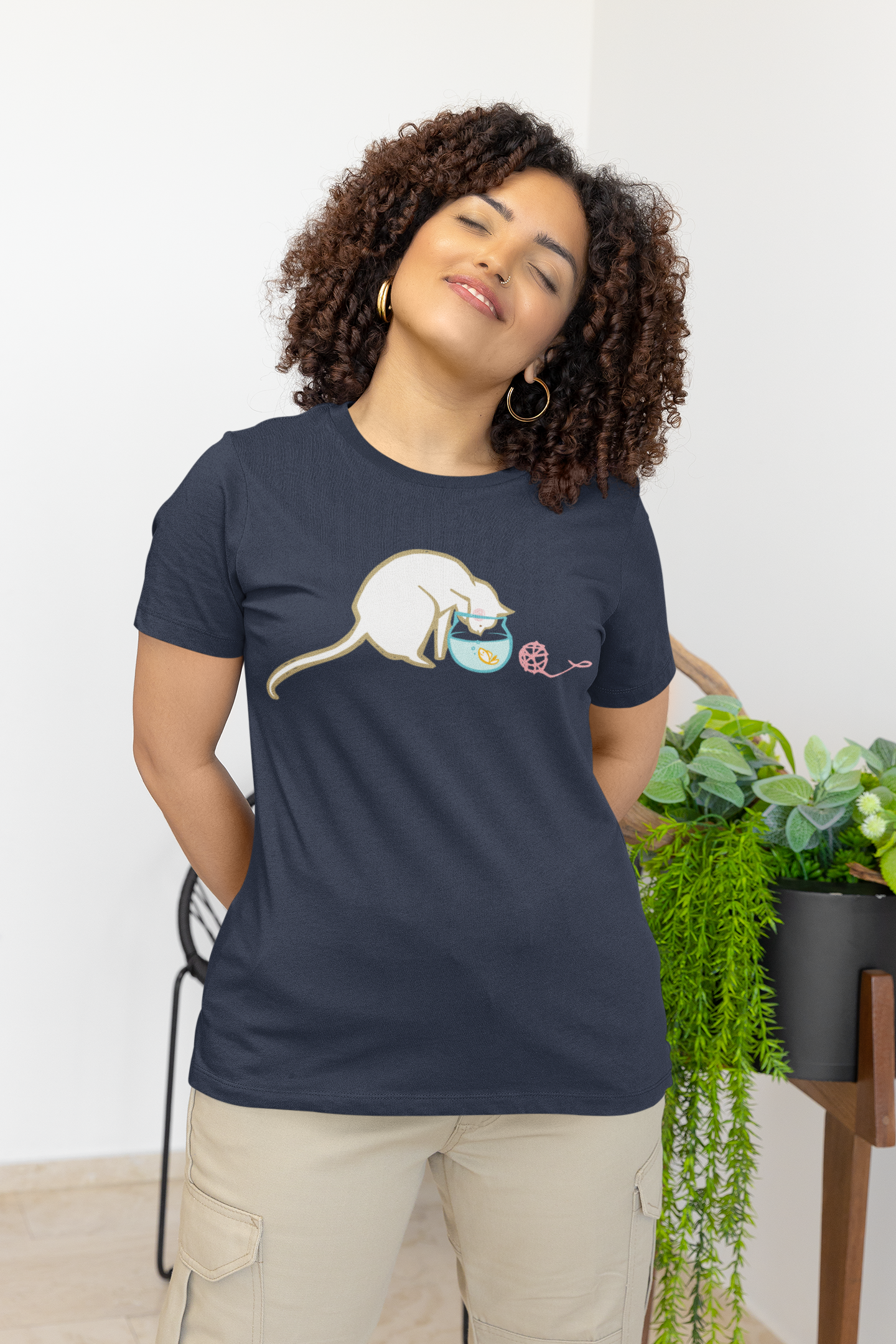 Cat & Fish Bowl Women's Graphic Tee