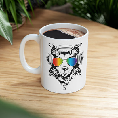 Music Dog Ceramic Mug 11oz