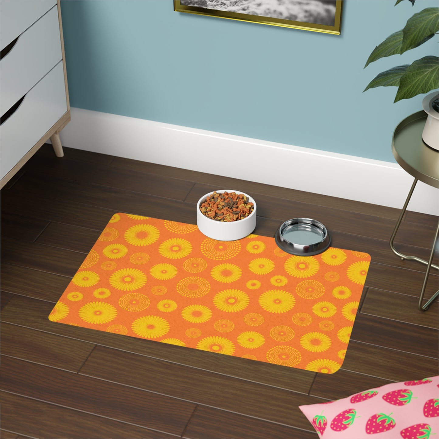 Floral Pet Food Mat (12x18)