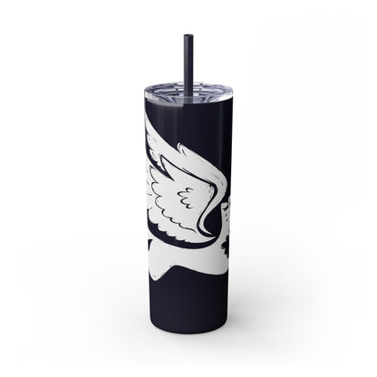 Angel Dog Skinny Tumbler with Straw, 20oz