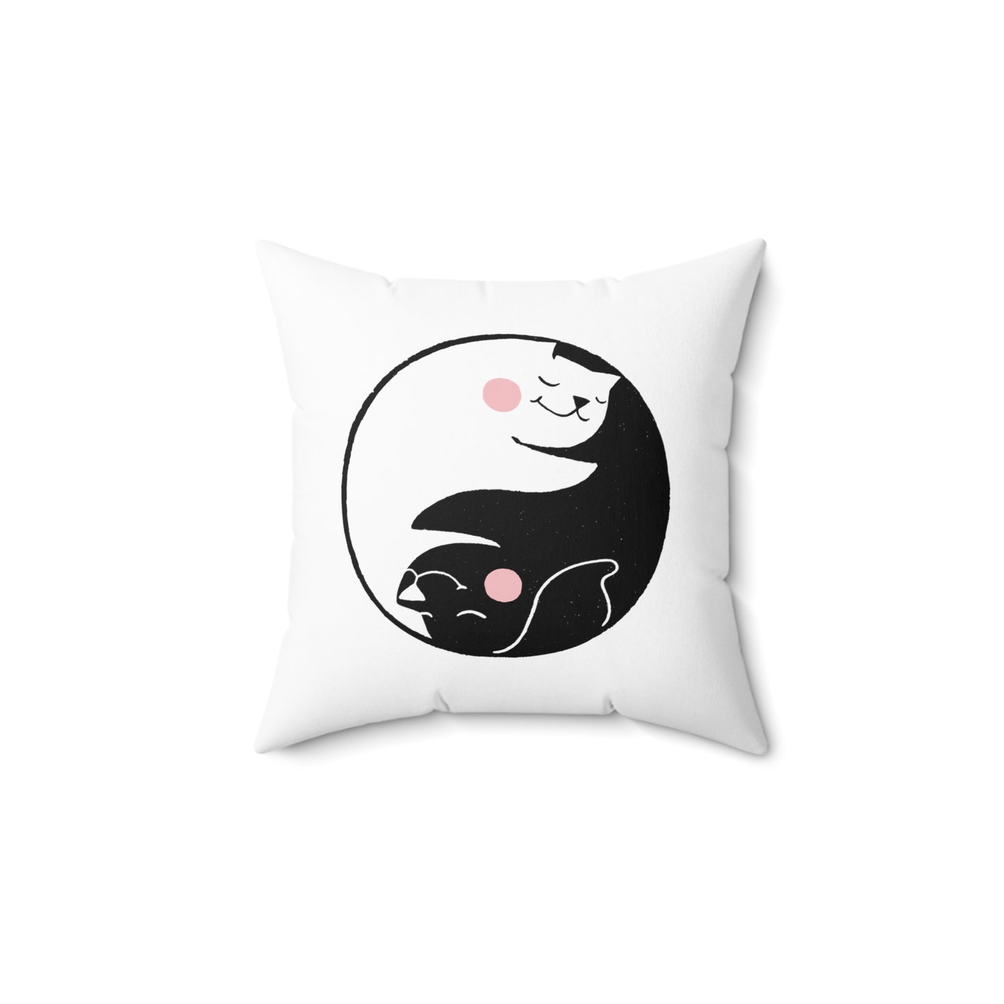 Yin Yang Spun Polyester Square Pillow