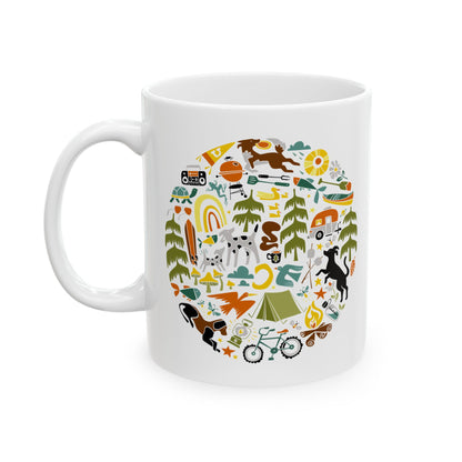 Camping Dogs Ceramic Mug 11oz