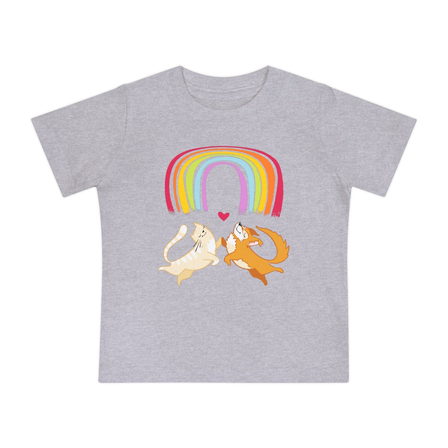 Rainbow Cat and Dog Baby Graphic Tee