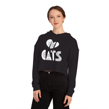 Love Cats Women’s Cropped Hooded Sweatshirt
