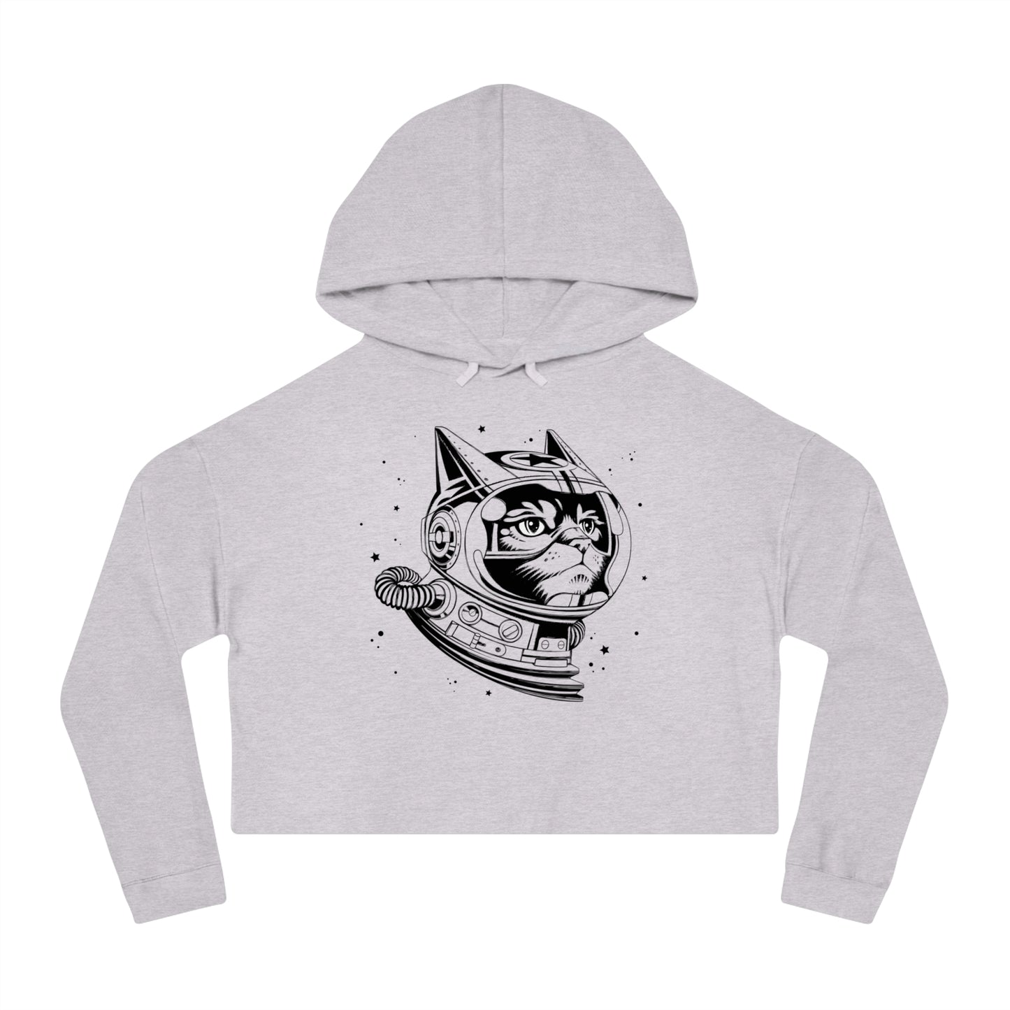 Space Cat Women’s Cropped Hooded Sweatshirt