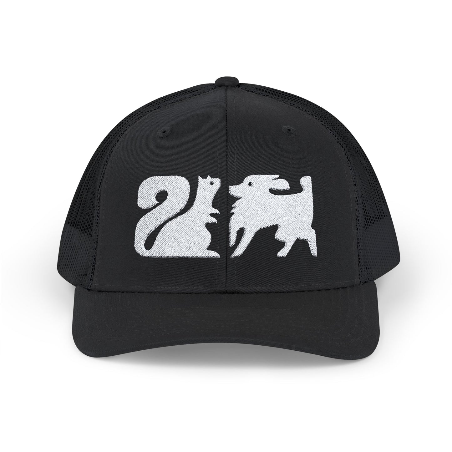 Dog and Squirrel Graphic Snapback Trucker Cap