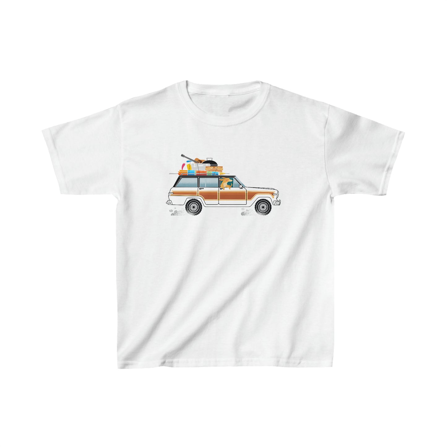 Jeep Wagoneer Camping Dog Kid's Heavy Cotton Tee