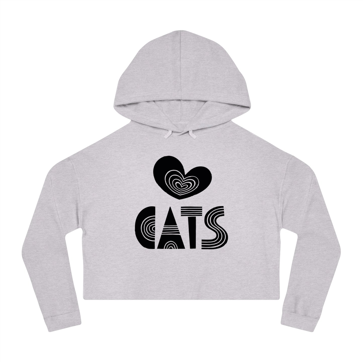 Love Cats Women’s Cropped Hooded Sweatshirt