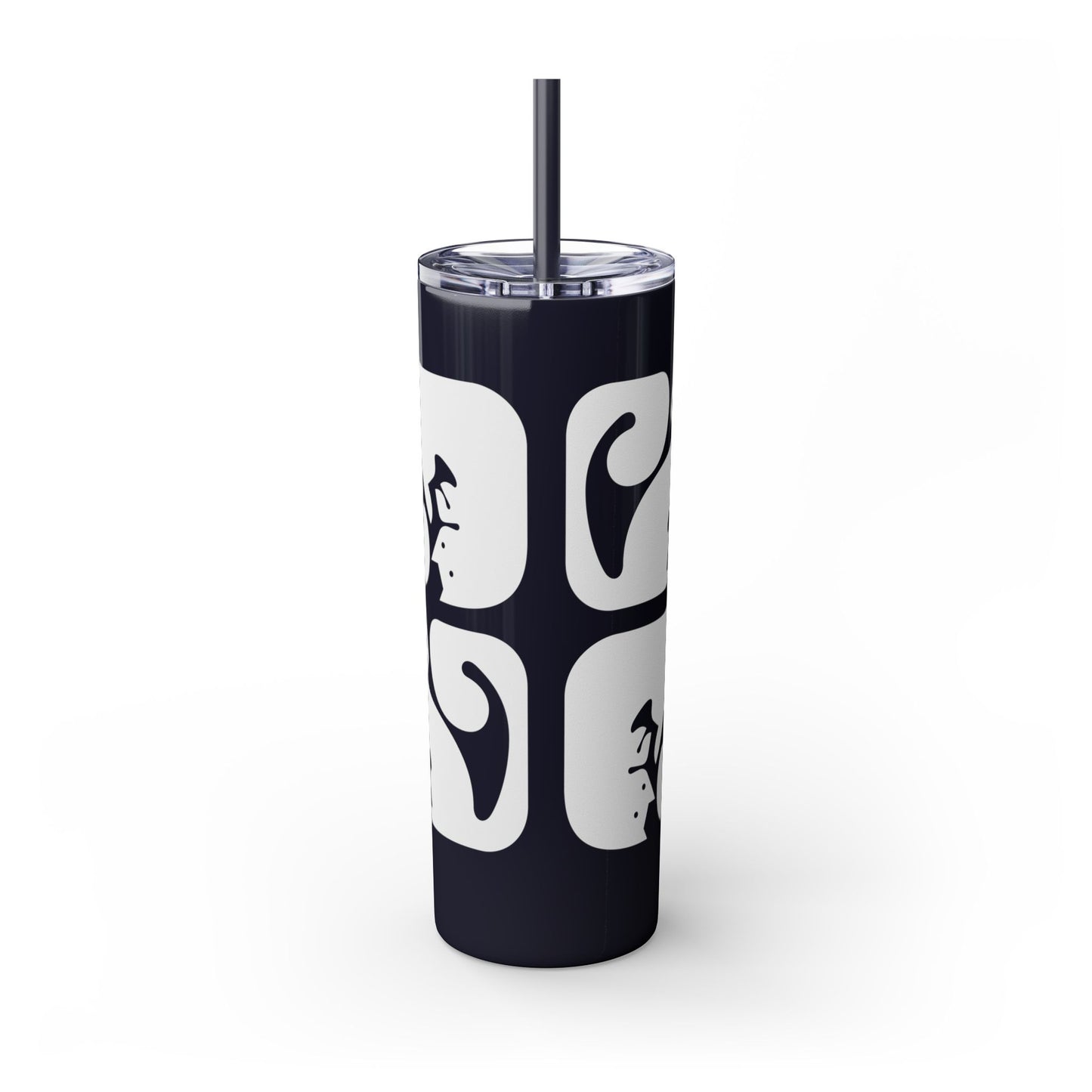 Graphic Cats Skinny Tumbler with Straw, 20oz