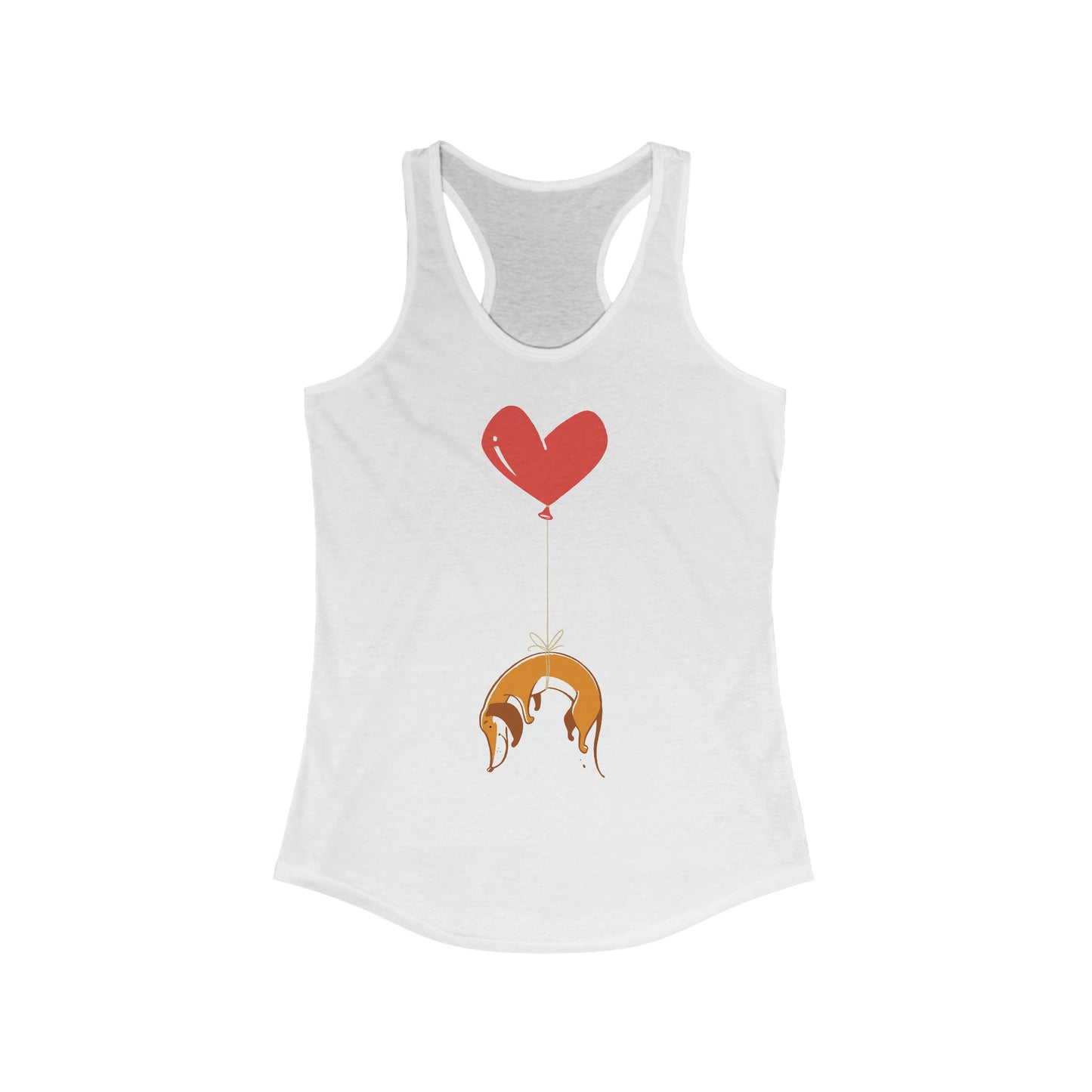 Wiener Dog Heart Strings Women's Racerback Tank Top