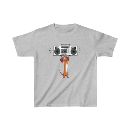 Brown Boombox Dog Kid’s Heavy Cotton Graphic Tee