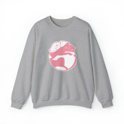 Pink Dog & Cat Hugging Women's Heavy Blend Crewneck Sweatshirt