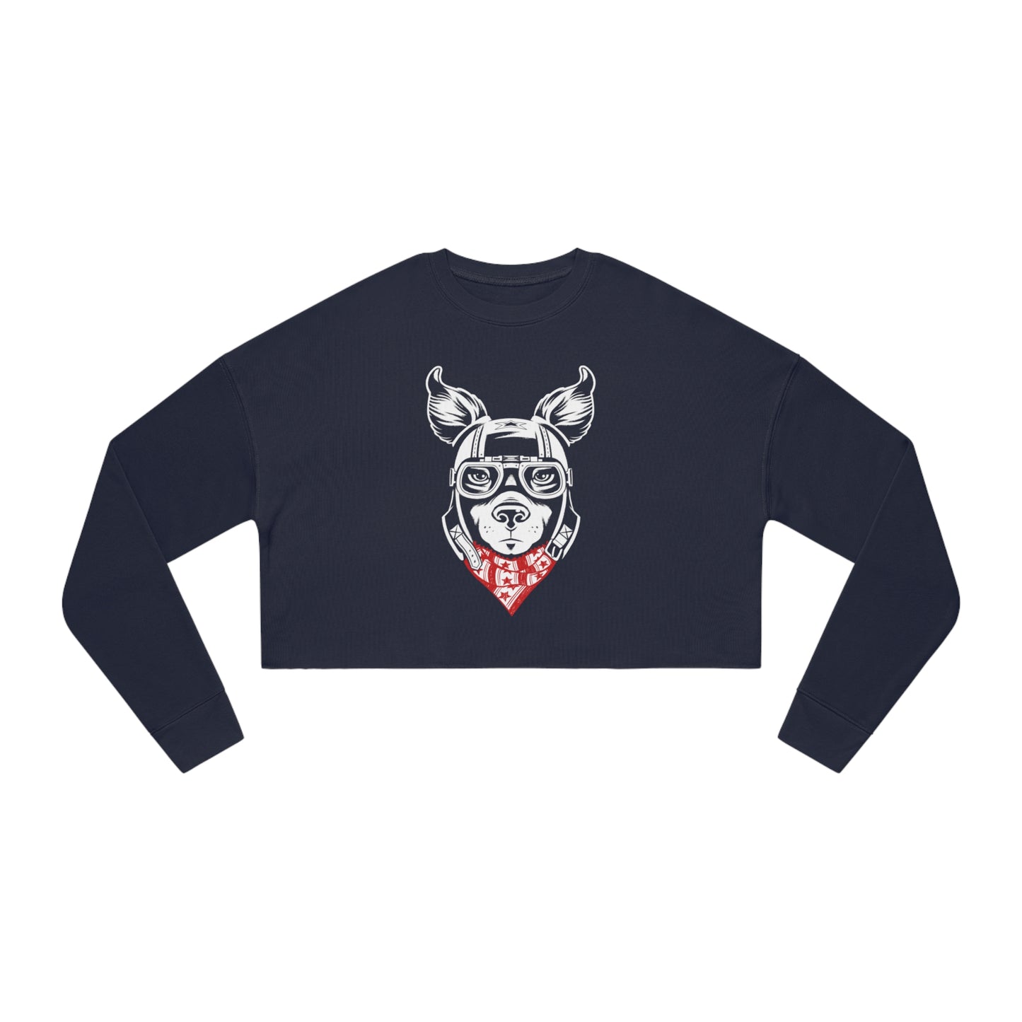 Motorcycle Dog Women's Cropped Sweatshirt