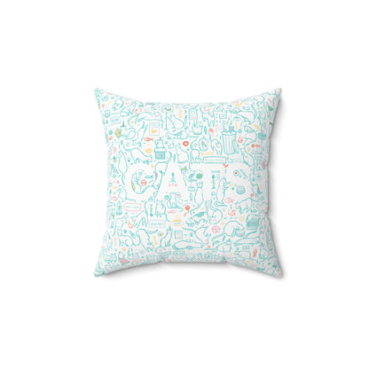 Cats Pattern Spun Polyester Square Pillow