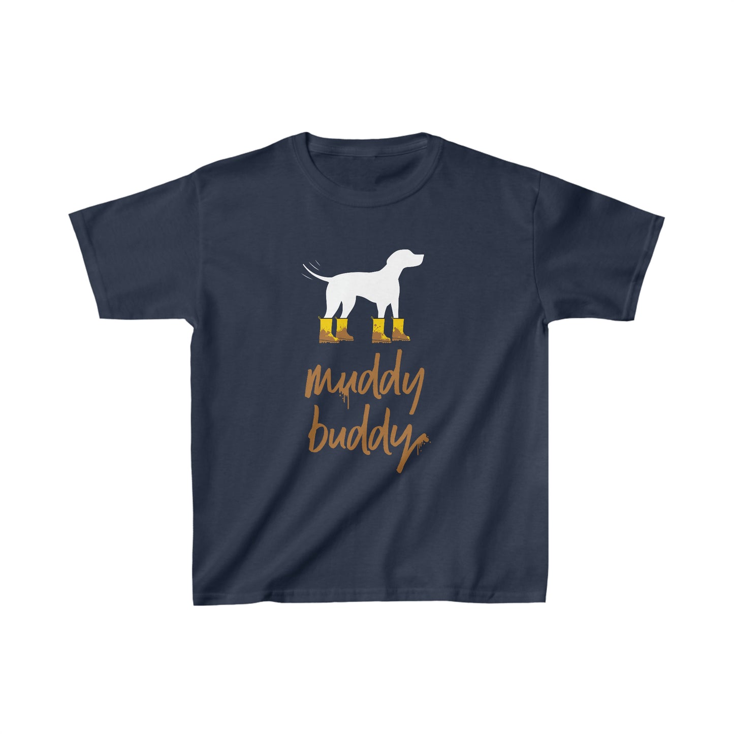 Muddy Buddy Yellow Boots Kid’s Heavy Cotton Graphic Tee