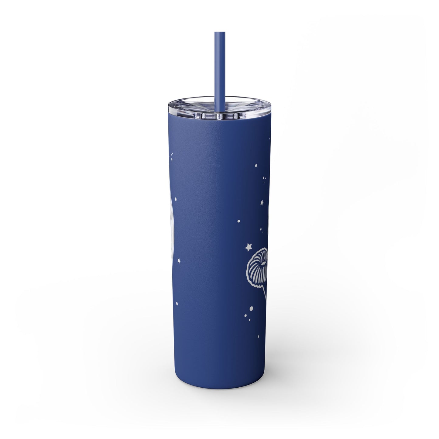 Space Cat Skinny Tumbler with Straw, 20oz