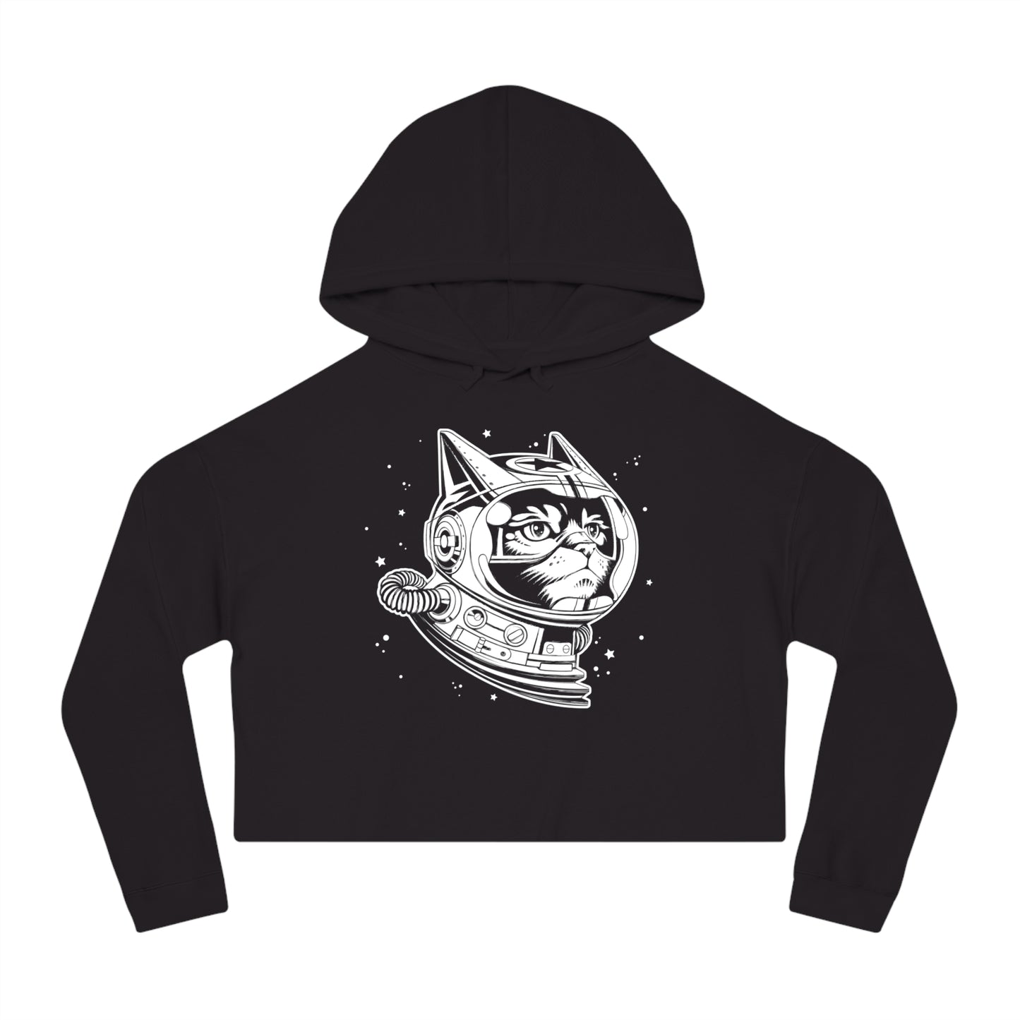 Space Cat Women’s Cropped Hooded Sweatshirt