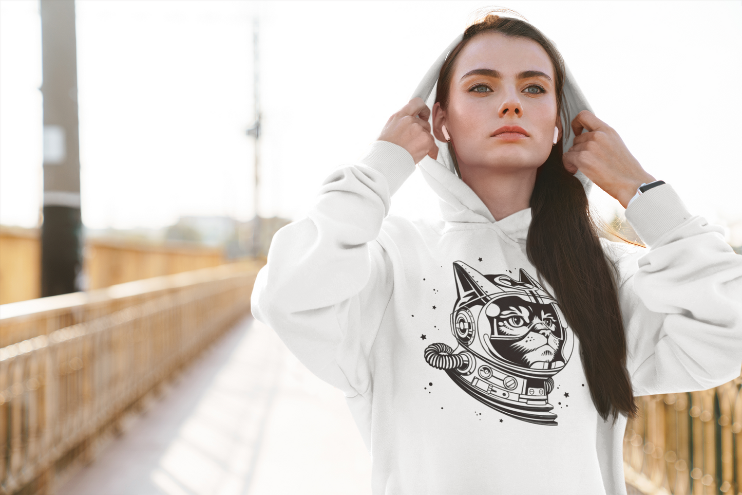 Space Cat Women's Hooded Sweatshirt