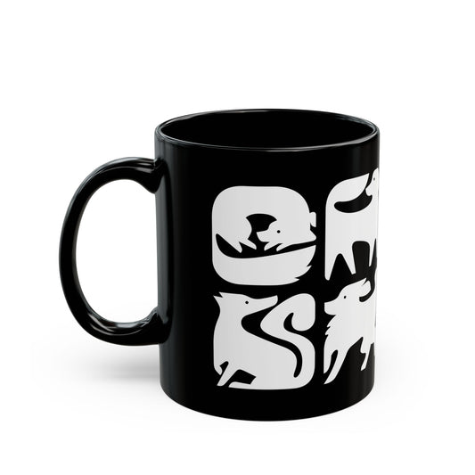 Graphic Dogs 11oz Black Mug