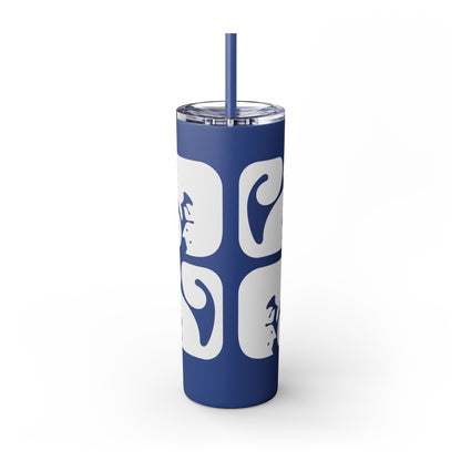 Graphic Cats Skinny Tumbler with Straw, 20oz