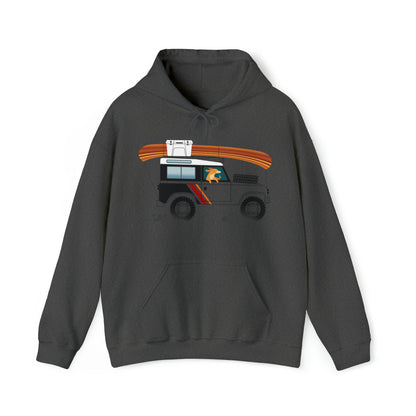 Land Rover Camping Dog Men's Hooded Sweatshirt