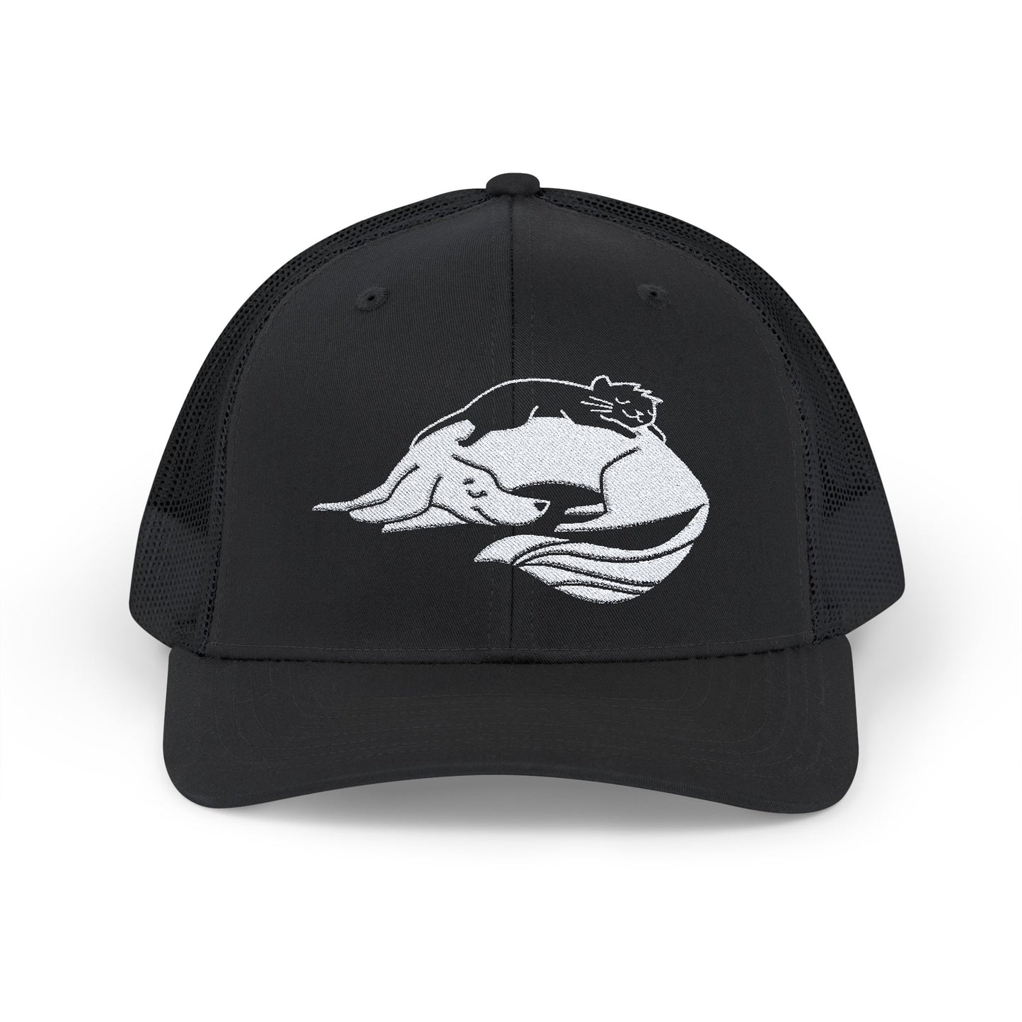 Dog and Cat Cuddling Snapback Trucker Cap