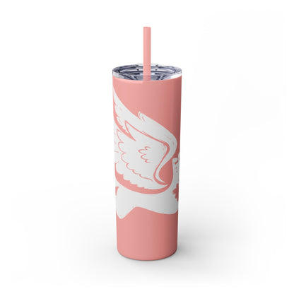 Angel Dog Skinny Tumbler with Straw, 20oz