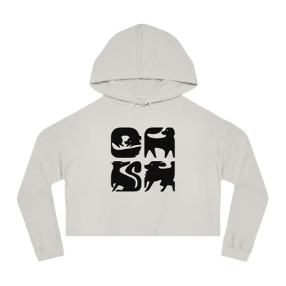 Graphic Dogs Cropped Hooded Sweatshirt