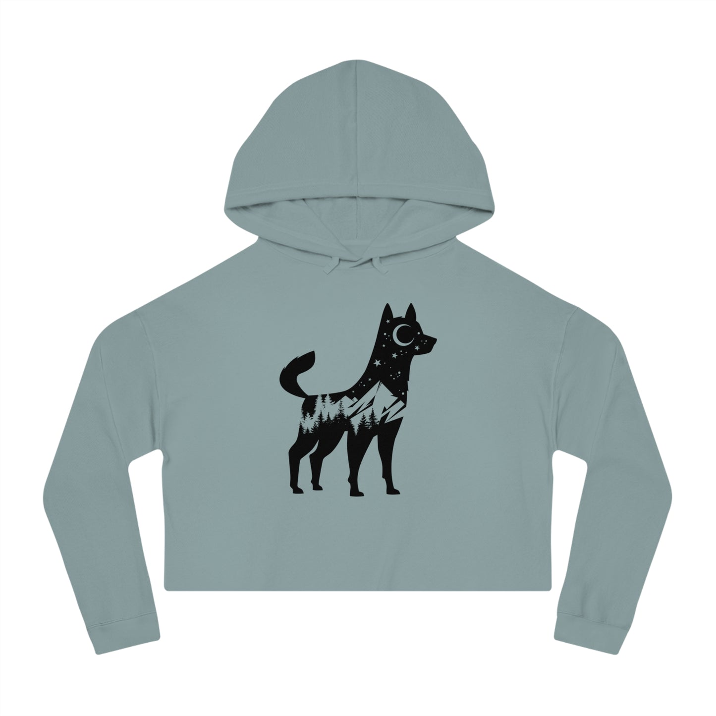 Mountain Dog Cropped Women's Hooded Sweatshirt