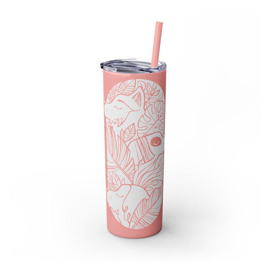 Jungle Dogs Skinny Tumbler with Straw, 20oz