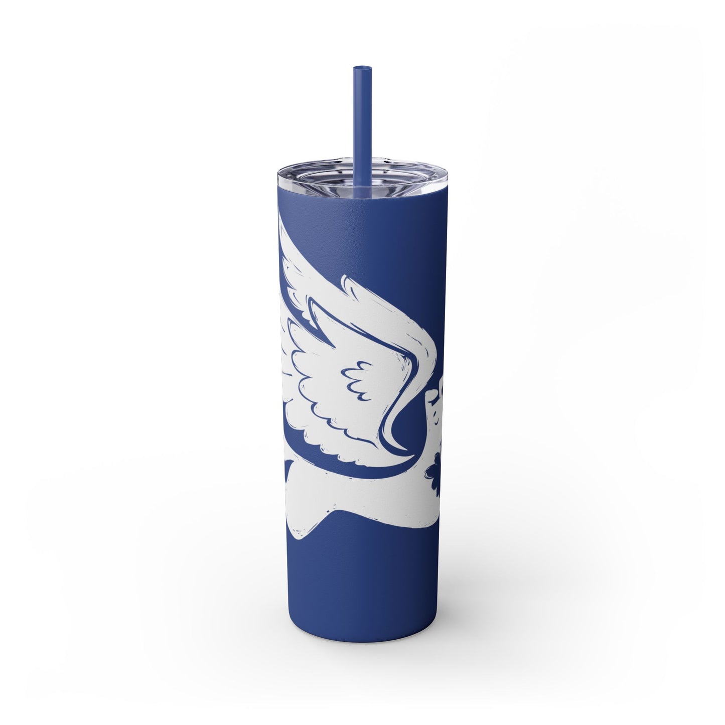 Angel Dog Skinny Tumbler with Straw, 20oz