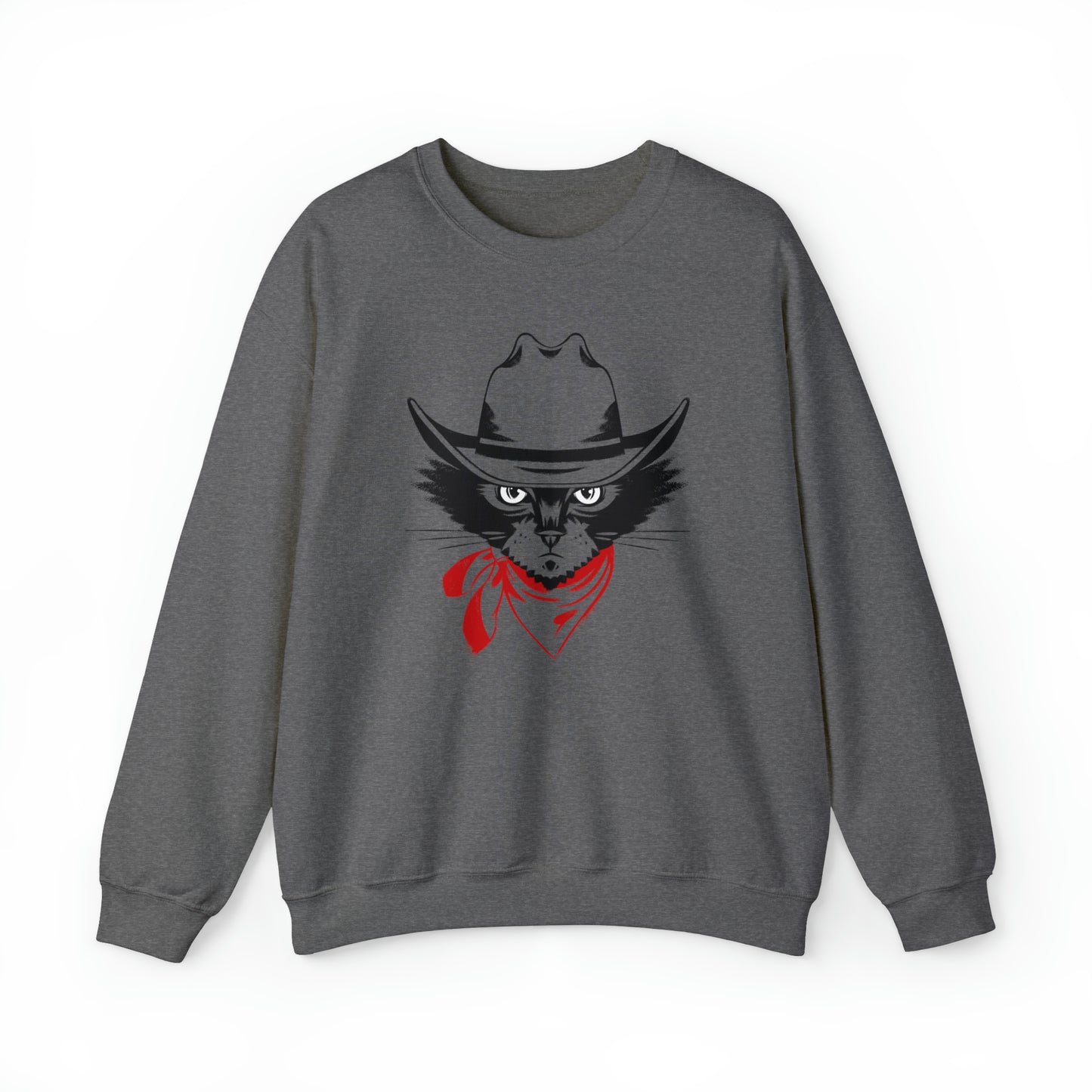 Cowboy Cat Men's Heavy Blend Crewneck Sweatshirt