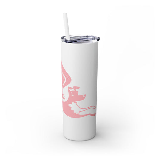 Angel Dog Skinny Tumbler with Straw, 20oz