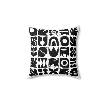 Graphic Dogs and Squirrels Spun Polyester Square Pillow