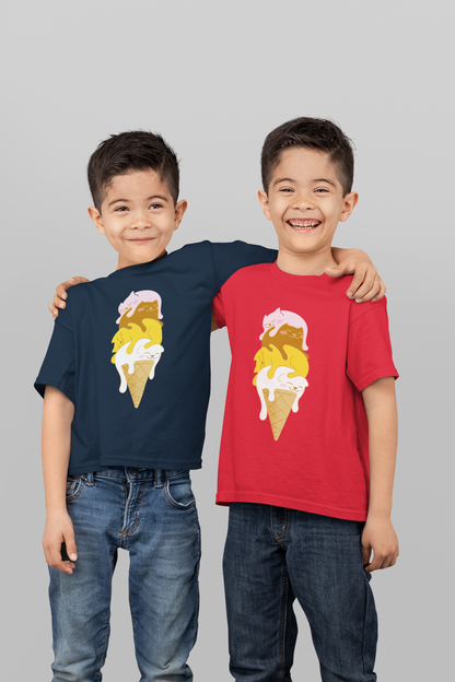 Colorful Kitty Cone Kid's Heavy Cotton Graphic Tee