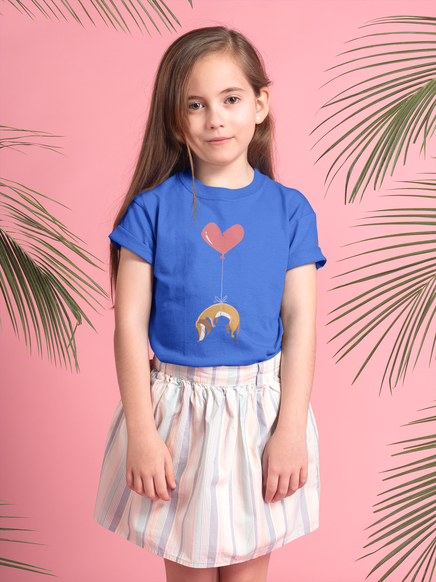 Weiner Dog Heart Strings Kids Heavy Cotton Graphic Tee