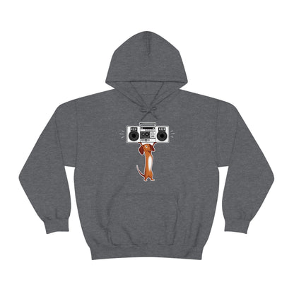 Brown Boombox Dog Men's Hooded Sweatshirt