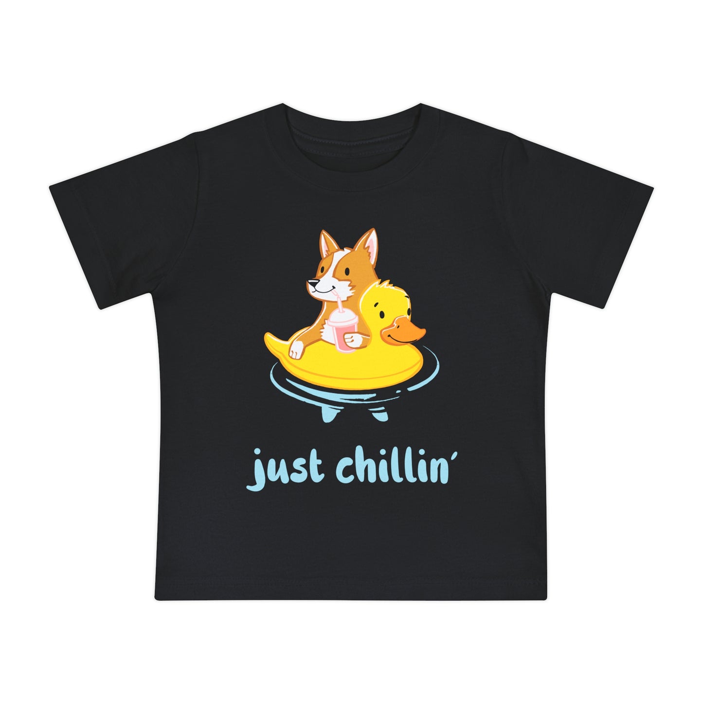 Corgi on Floaties Baby Unisex Graphic Tee