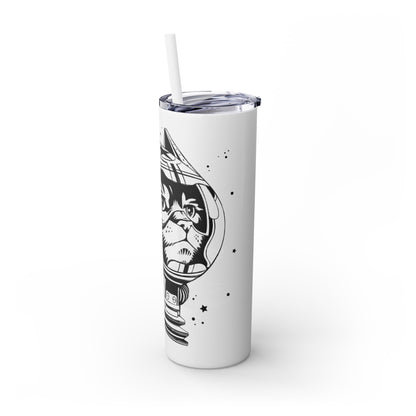 Space Cat Skinny Tumbler with Straw, 20oz