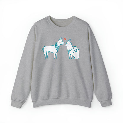 Two Dogs in Love Women's Heavy Blend Crewneck Sweatshirt