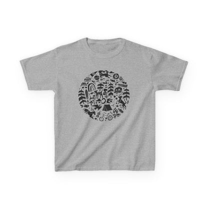Camping Dogs Kids Heavy Cotton Graphic Tee