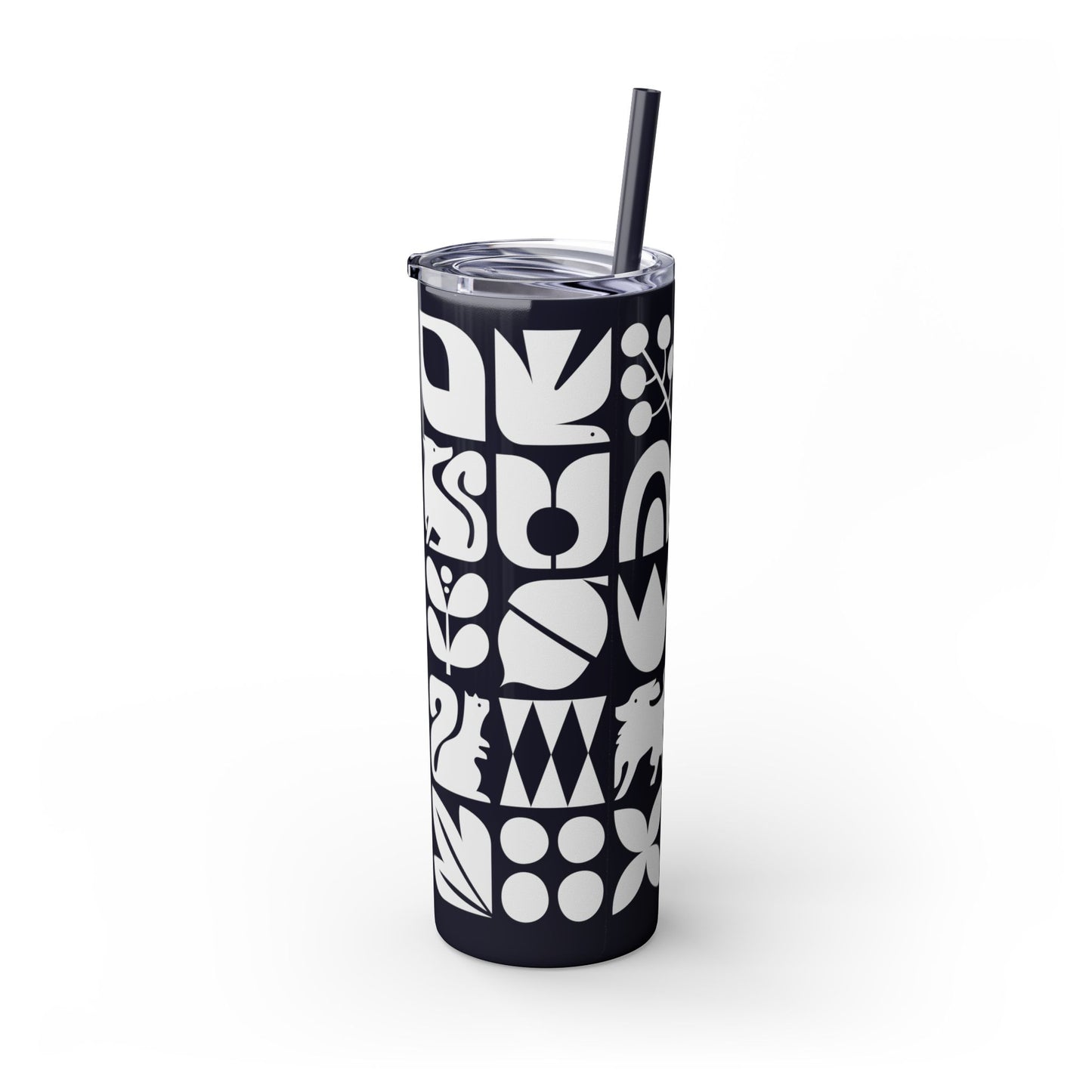 Graphic Dogs and Squirrels Skinny Tumbler with Straw, 20oz