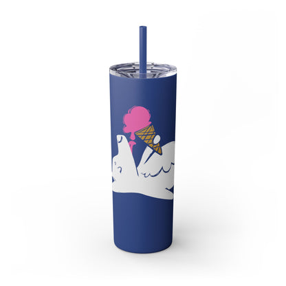 Icecream Pooch Skinny Tumbler with Straw, 20oz